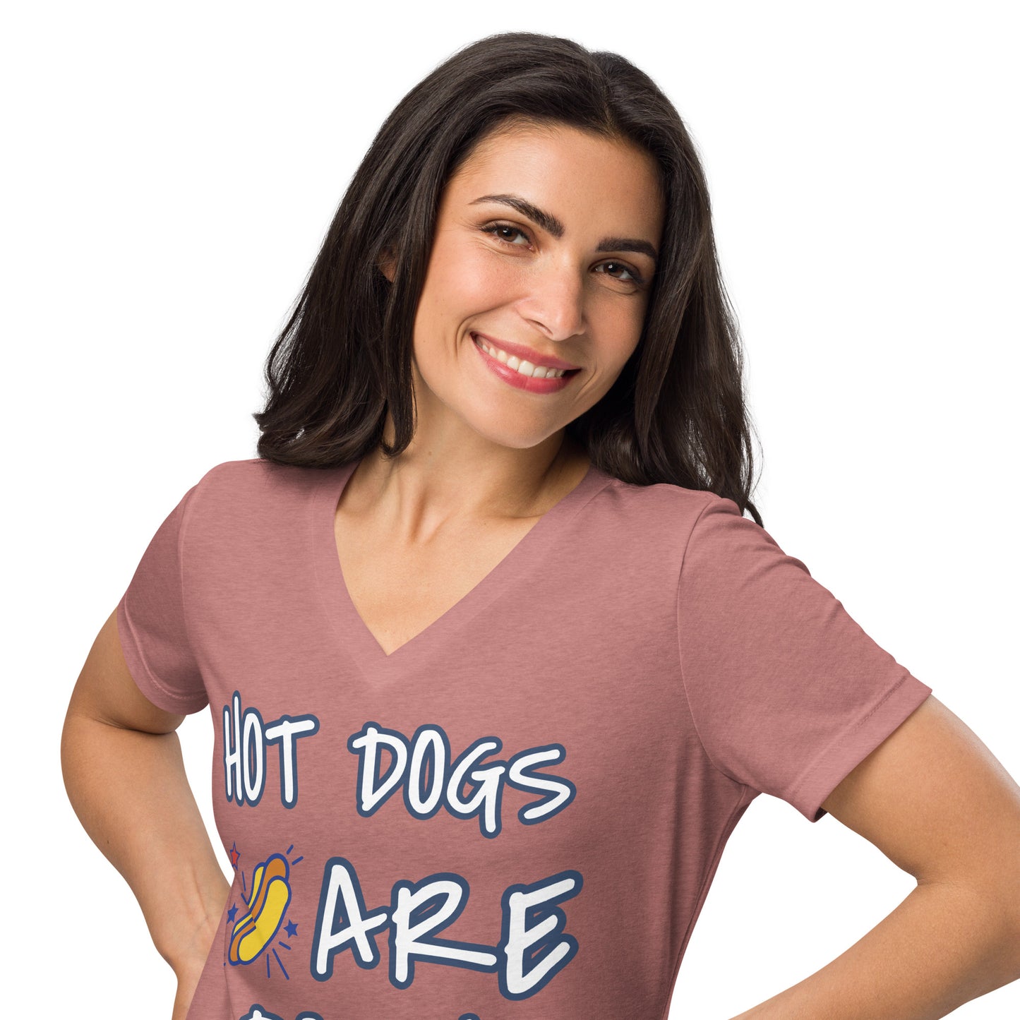 Hot Dogs Are Dogs Women's V-Neck Tee