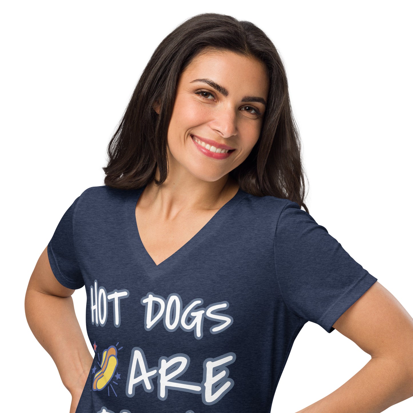 Hot Dogs Are Dogs Women's V-Neck Tee